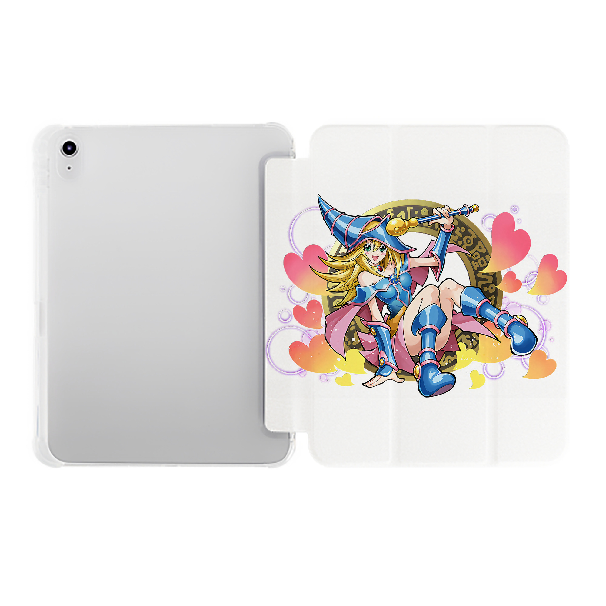 （画像用） 遊☆戯☆王 Yu-Gi-Oh! IPad ケース ペン収納付き 三つ折りスタンド PUレザー×シリコン 対応機種9.5/10.5/10.9インチ